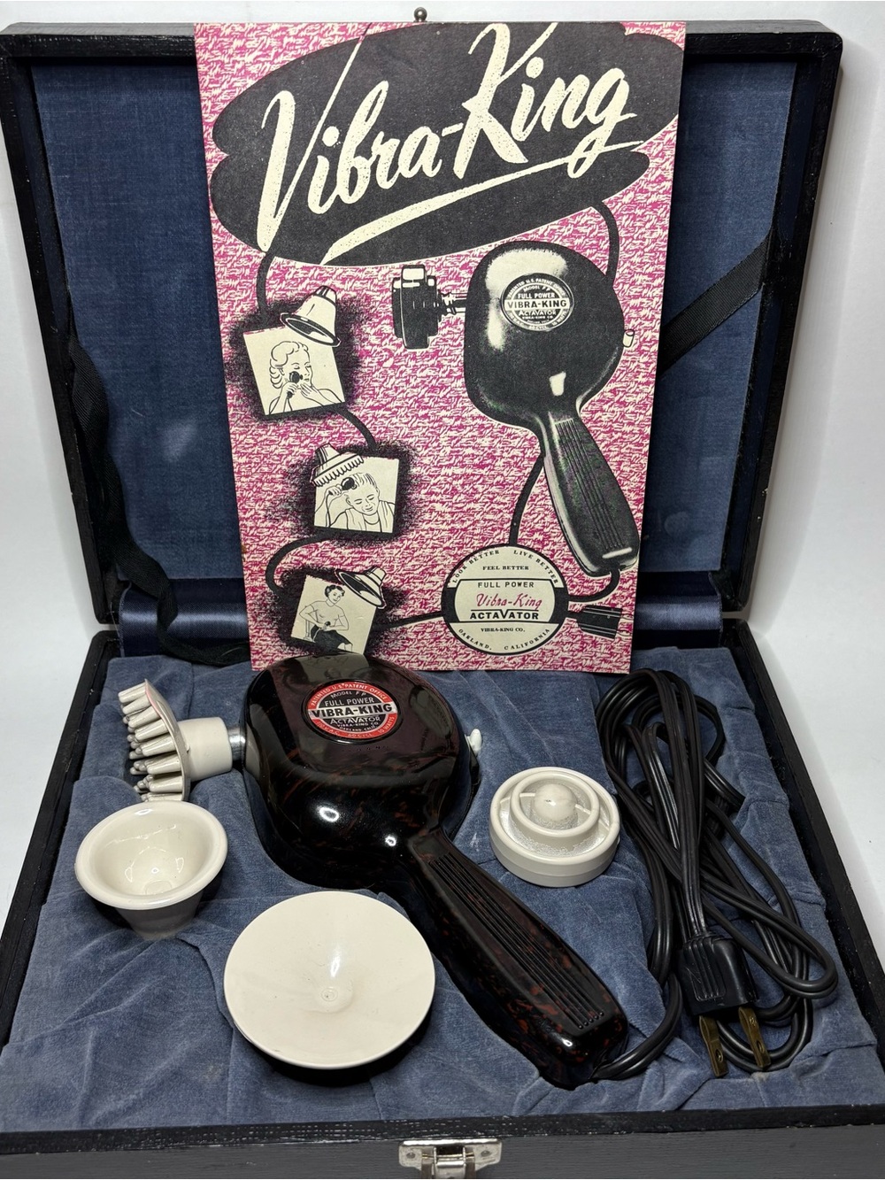Vintage Vibra-King Massager Regency Model 1950’s Accessories Bakelite Body WORKS